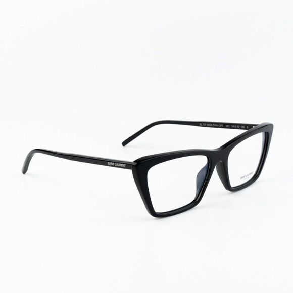 NEW Saint Laurent SL737 Mica Thin OPT 001 Black Cat Eye Unisex Eyeglasses - Picture 5 of 11